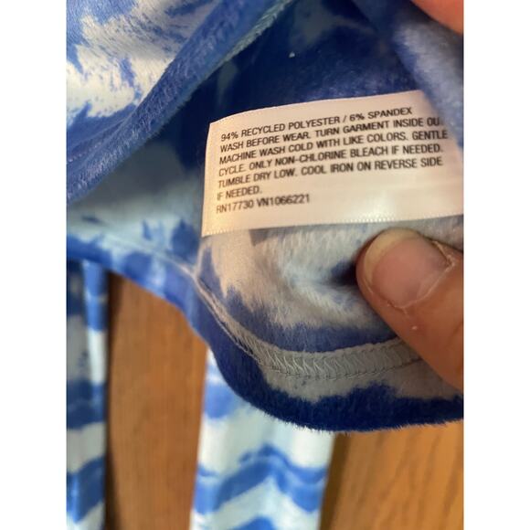 Cat & Jack Unisex Blue Striped Tie-Dye Unisex Sleepwear Set Size 12 Youth - Picture 5 of 5